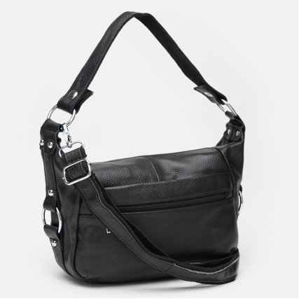 Кожаная женская черная сумка Borsa Leather K1131-black – Фото 2