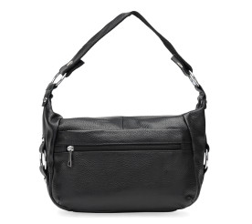 Кожаная женская черная сумка Borsa Leather K1131-black 