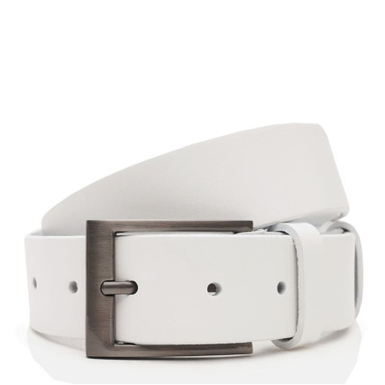 Кожаный ремень Borsa Leather белый V1115FX14-white – Фото 1