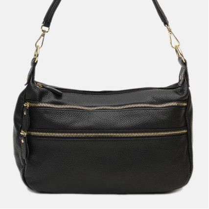 Кожаная черная женская сумка Borsa Leather K1213-black – Фото 2