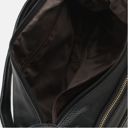 Кожаная черная женская сумка Borsa Leather K1213-black – Фото 5
