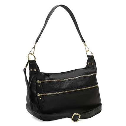 Кожаная черная женская сумка Borsa Leather K1213-black – Фото 1