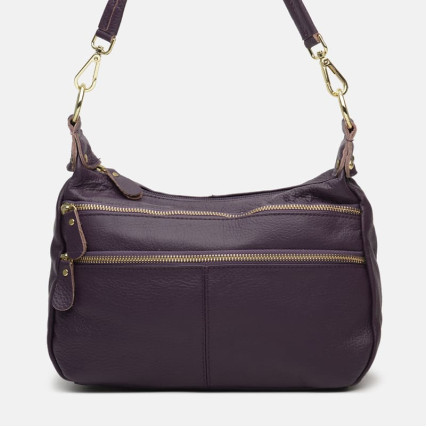 Кожаная женская сумка Borsa Leather фиолетовая K1213-violet