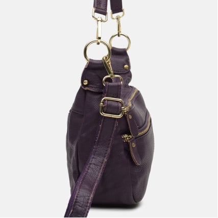 Кожаная женская сумка Borsa Leather фиолетовая K1213-violet