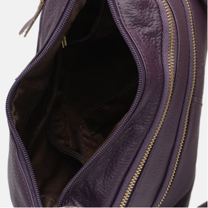 Кожаная женская сумка Borsa Leather фиолетовая K1213-violet