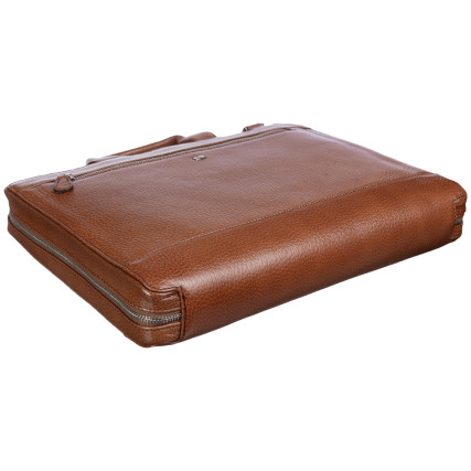 Мужской кожаный портфель Desisan рыжий 1347-015