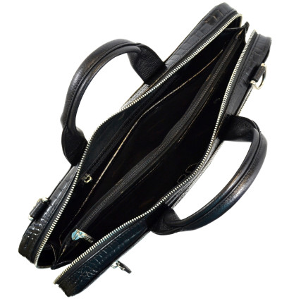 Мужской кожаный портфель Desisan черный 1347-633 – Фото 4