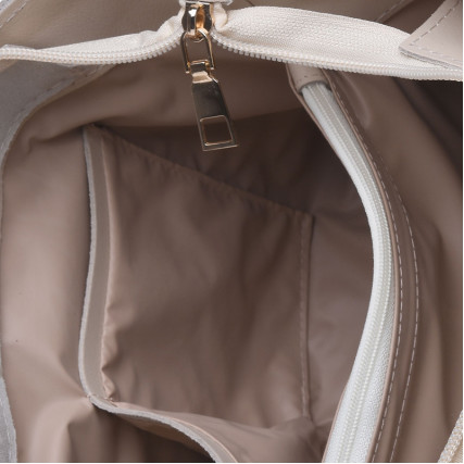 Кожаная женская сумка Ricco Grande бежевая 1L797-beige – Фото 5