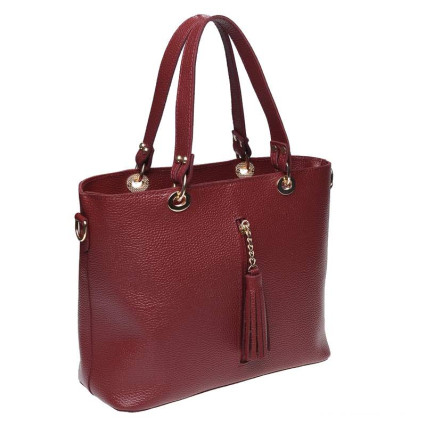 Кожаная женская сумка Ricco Grande бордовая 1L953-burgundy – Фото 1