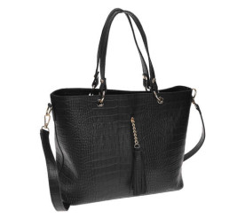 Кожаная женская сумка Ricco Grande черная 1l953rep-black
