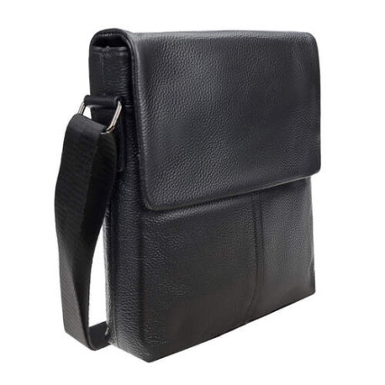 Мужская кожаная сумка Borsa Leather черная 1t8870-black