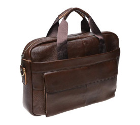 Мужская кожаная сумка Borsa Leather коричневая 1t9036-brown