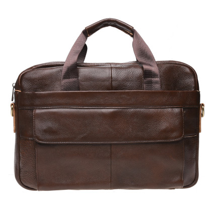 Мужская кожаная сумка Borsa Leather коричневая 1t9036-brown