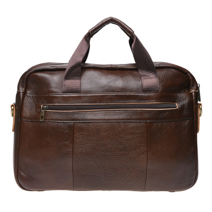 Мужская кожаная сумка Borsa Leather коричневая 1t9036-brown