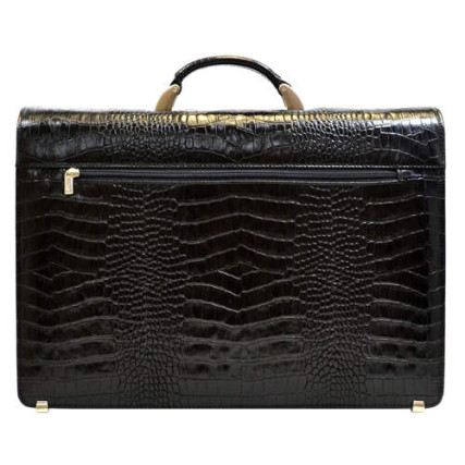 Классический мужской кожаный черный портфель DESISAN 217-11 – Фото 2