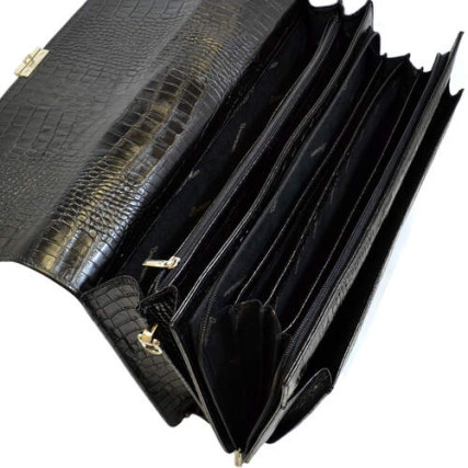 Классический мужской кожаный черный портфель DESISAN 217-11 – Фото 5