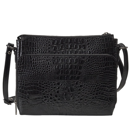 Женская кожаная сумка Desisan черная 3015-1011 под крокодила