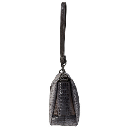 Женская кожаная сумка Desisan серая 3017-757 под крокодила