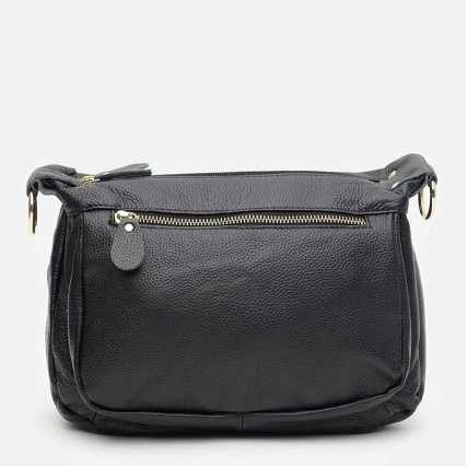 Кожаная женская сумка Borsa Leather черная K1bb301bl-black