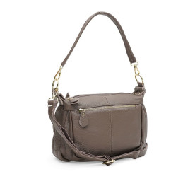 Кожаная женская сумка Borsa Leather серая K1bb301gr-grey