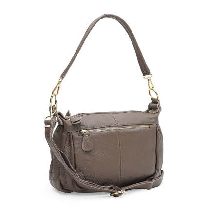 Кожаная женская сумка Borsa Leather серая K1bb301gr-grey