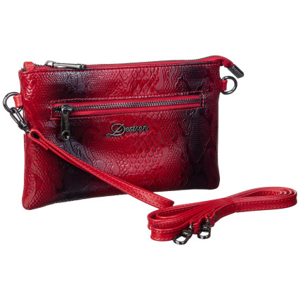 Женская кожаная сумка Desisan красная с тиснением 532-500