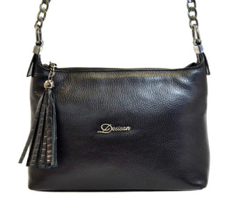 Женская кожаная сумка Desisan черная 575-01