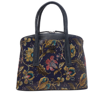 Кожаная деловая женская сумка Desisan с цветами