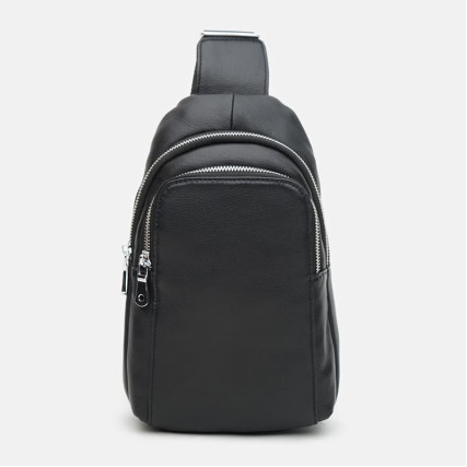 Мужской кожаный рюкзак через плечо Ricco Grande черный K16003-black – Фото 2