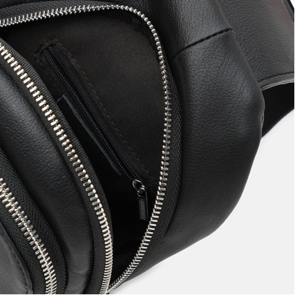 Мужской кожаный рюкзак через плечо Ricco Grande черный K16003-black – Фото 5
