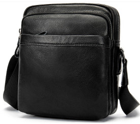 Мужская кожаная сумка Buffalo Bags черная M6027A Мужская кожаная сумка Buffalo Bags черная M6027A