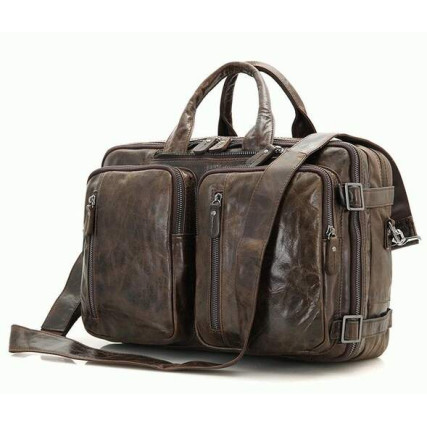 Мужская кожаная сумка 3в1 7014C-1 Buffalo Bags коричневая – Фото 1