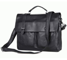 Мужской вместительный портфель Buffalo Bags черный 7100A