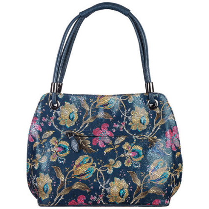 Кожаная женская сумка Desisan цветочный принт 7146-415