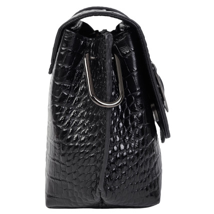 Женская кожаная сумка Desisan черная 7156-1011 под крокодила