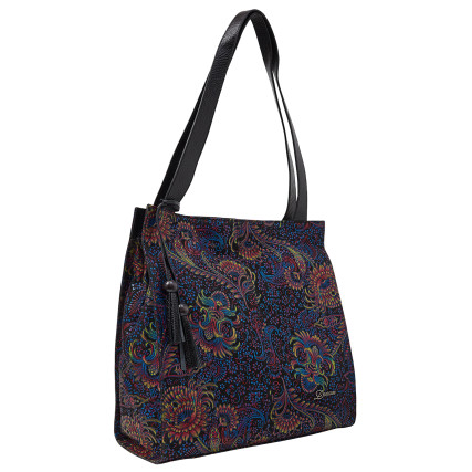 Кожаная женская сумка шоппер Desisan цветочный принт