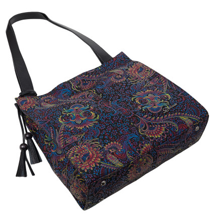 Кожаная женская сумка шоппер Desisan цветочный принт