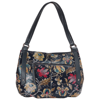 Кожаная женская сумка Desisan 7300-415 цветочный принт