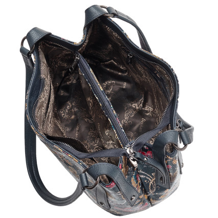 Кожаная женская сумка Desisan 7300-415 цветочный принт