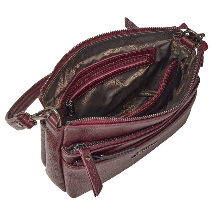 Женская кожаная сумка Desisan бордовая 7301-339
