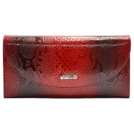 Женский кожаный кошелек Desisan красный с тиснением