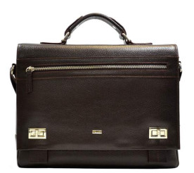 Мужской кожаный портфель сумка DESISAN коричневый 800-09