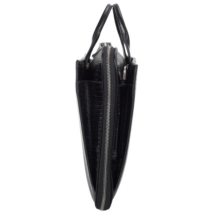 Мужской кожаный портфель DESISAN 910-143 черный – Фото 3
