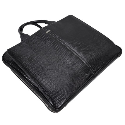 Мужской кожаный портфель DESISAN 910-143 черный – Фото 5