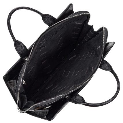 Мужской кожаный портфель DESISAN 910-143 черный – Фото 6