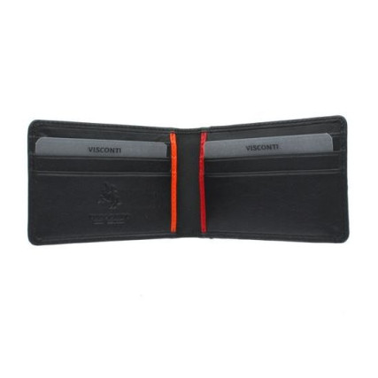 Визитница кожаная Visconti черная BD11 BLK/RD/ORG – Фото 3