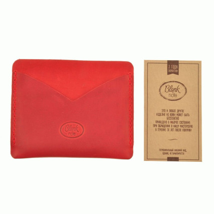 Кард-кейс (слим) кожаный 5.0 Blanknote красный BN-KK-5-coral – Фото 4