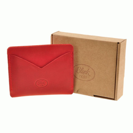 Кард-кейс (слим) кожаный 5.0 Blanknote красный BN-KK-5-coral – Фото 6