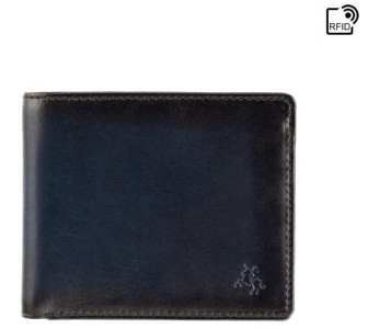 Мужской кожаный кошелек Visconti AT58 Milo c RFID (Burnish Blue)
