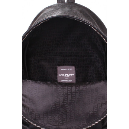 Кожаный рюкзак POOLPARTY черный backpack-plprt-leather-black – Фото 4